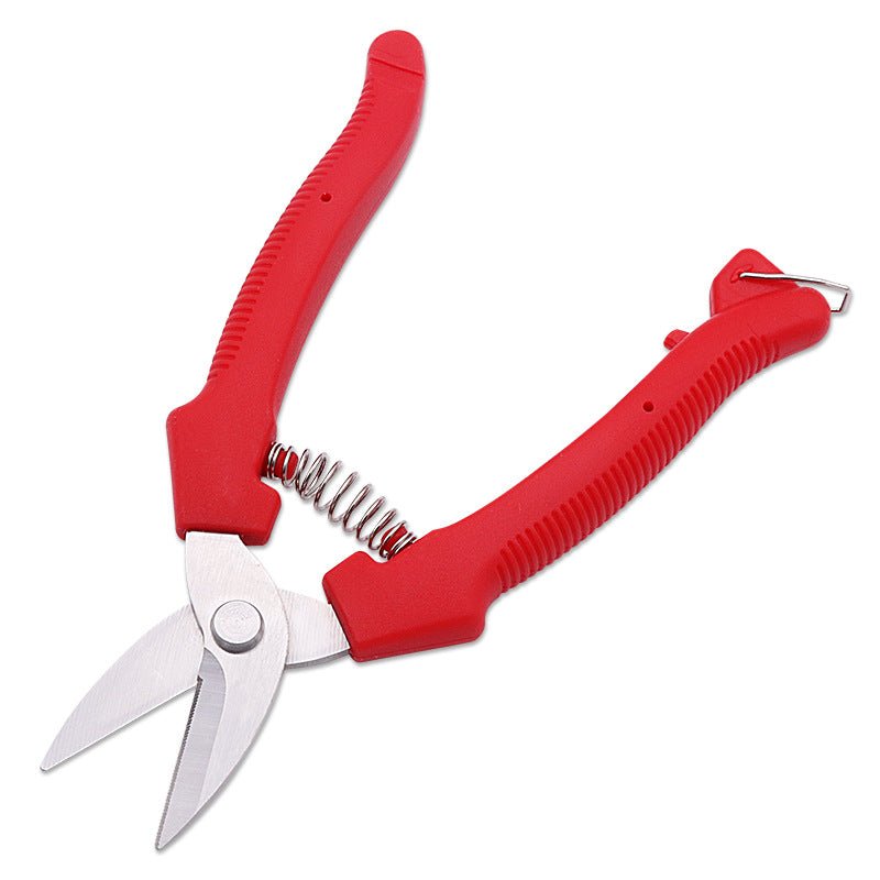 Red Handle Gardening Straight Pruning Shears, Trimming Flowers and Plants
