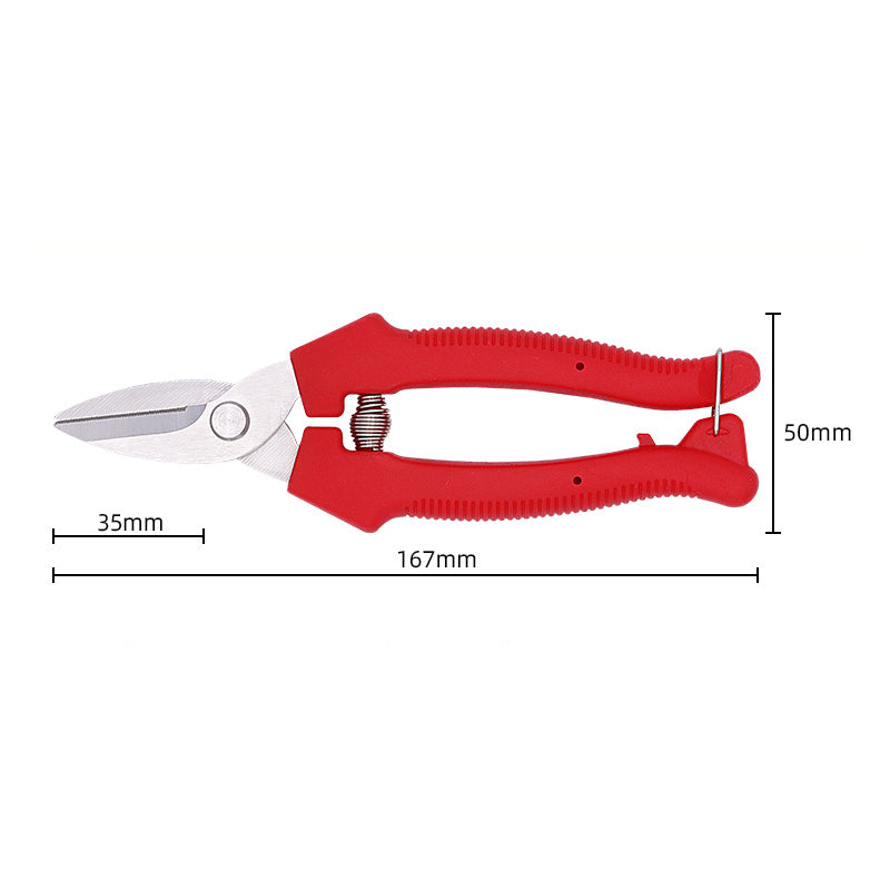 Red Handle Gardening Straight Pruning Shears, Trimming Flowers and Plants