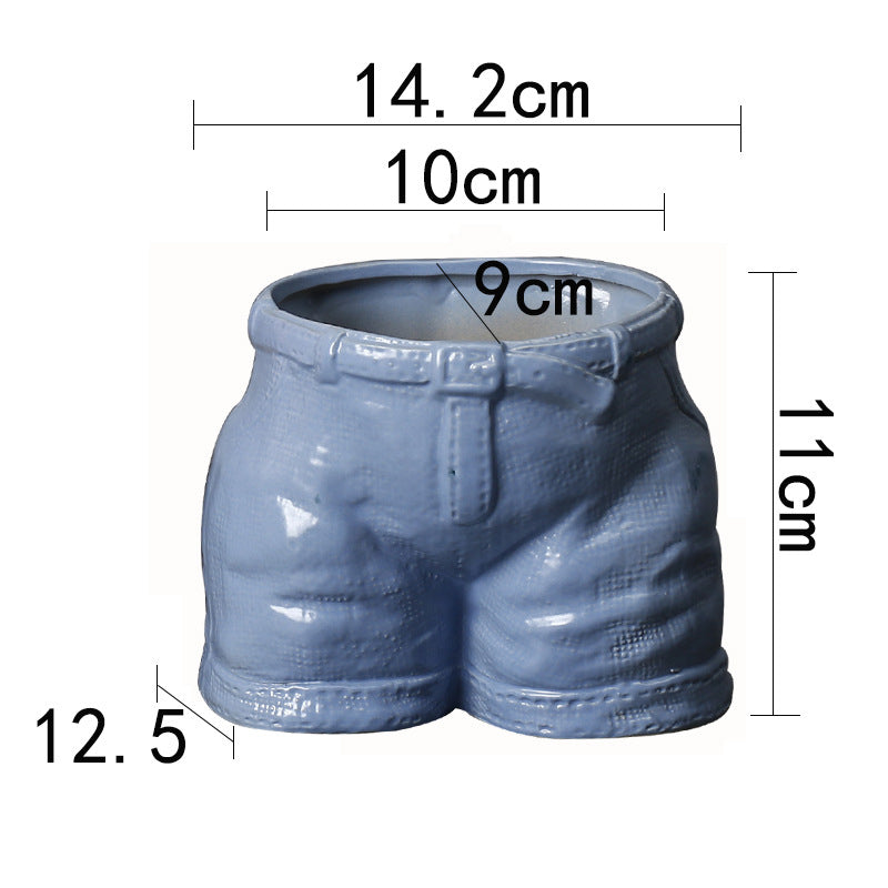 Light Blue Jeans Plant Pots Mini Indoor Planters Creative Birthday Gifts