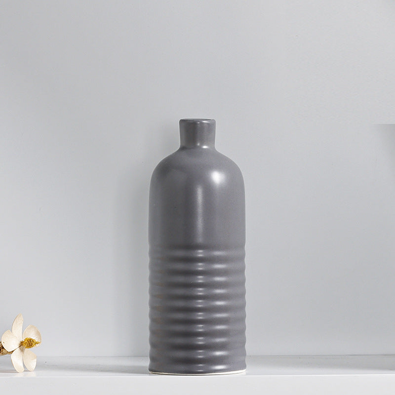 Grey Bottle Shape Vase Living Room, Kitchen, Office, Wedding Decor