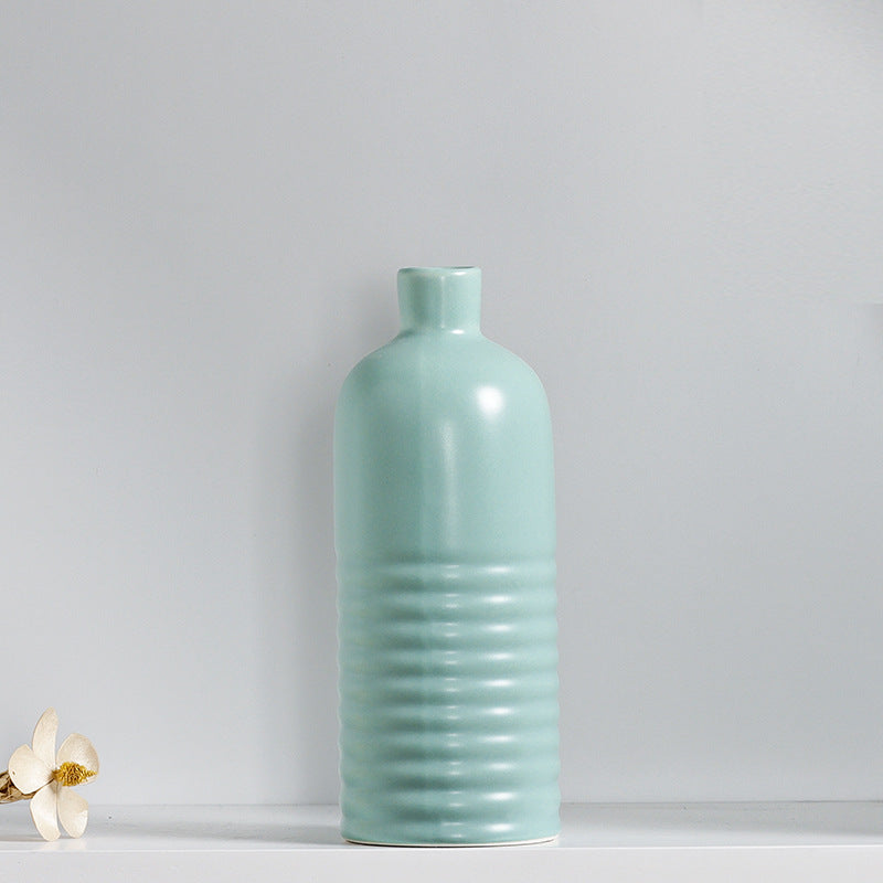 Blue Bottle Shape Vase Living Room, Kitchen, Office, Wedding Decor