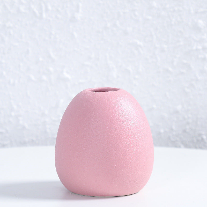 Pink Frosted Vase Living Room, Bedroom, Kitchen, Office, Table, Decor