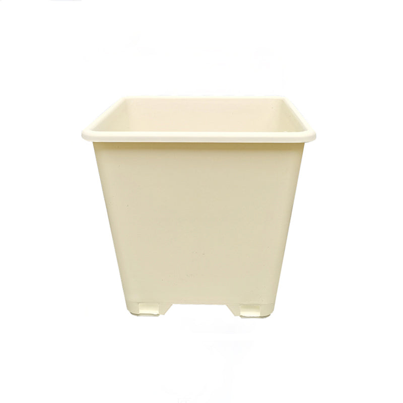 Beige Square Plant Pot Outdoor Garden Planter Flowers Vegetables Herbs