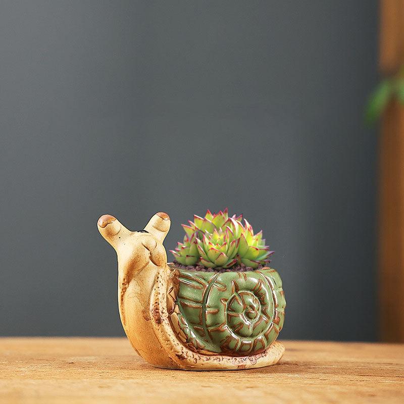 Lovely Snail Plant Pot Creative Animal Planter Home Decor