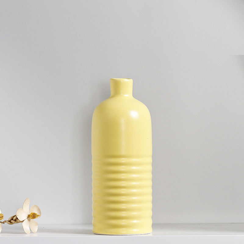 Yellow Bottle Shape Vase Living Room, Kitchen, Office, Wedding Decor