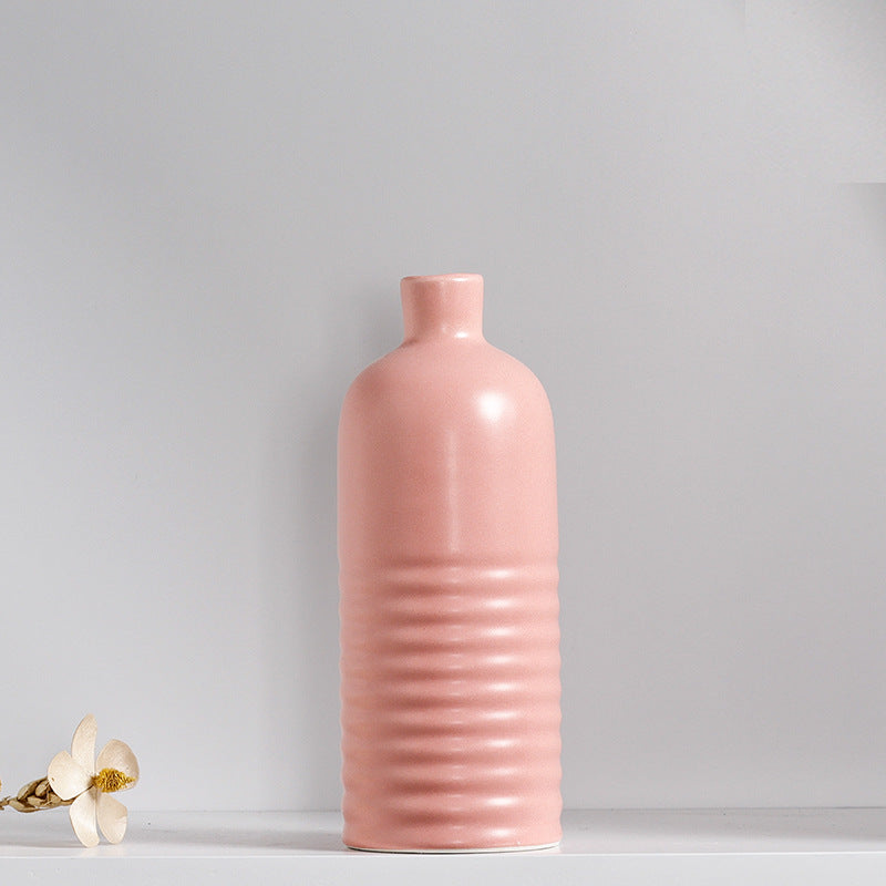 Pink Bottle Shape Vase Living Room, Kitchen, Office, Wedding Decor