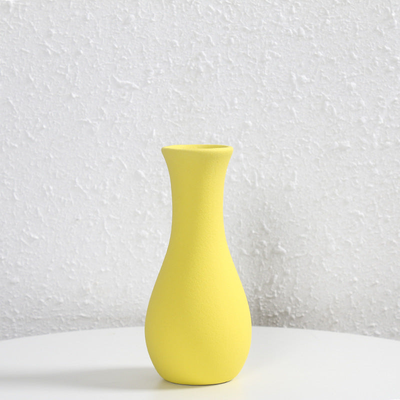 Yellow Creative Ceramic Vase Indoor Home Decor Floral Arrangement