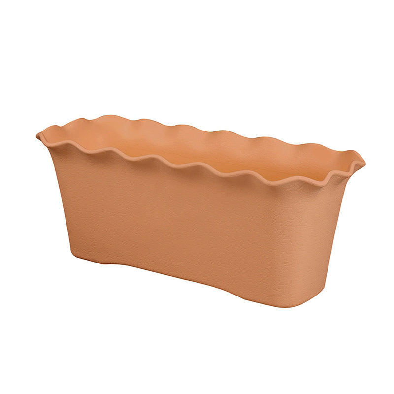 Light Brown Rectangular Plastic Plant Pot Outdoor Planter Home Garden Decor