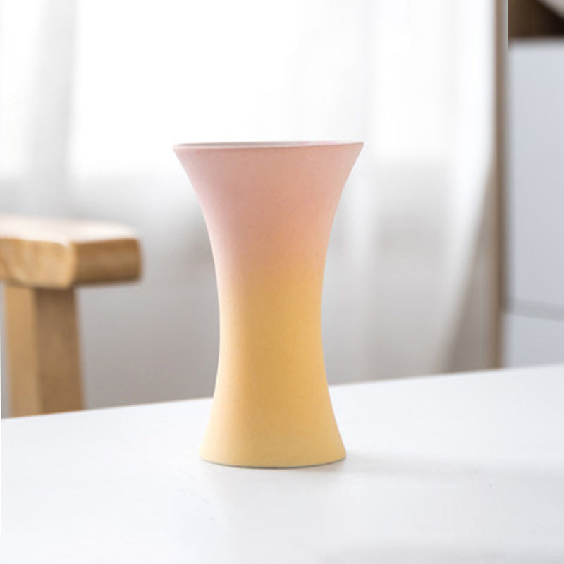 Gradient Pink Yellow Ceramic Vase Home Table Decor, Model 4