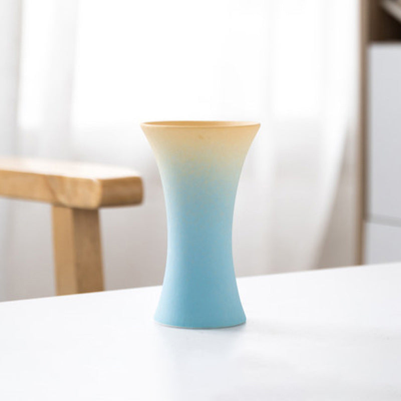 Gradient Blue Yellow Ceramic Vase Home Table Decor, Model 4