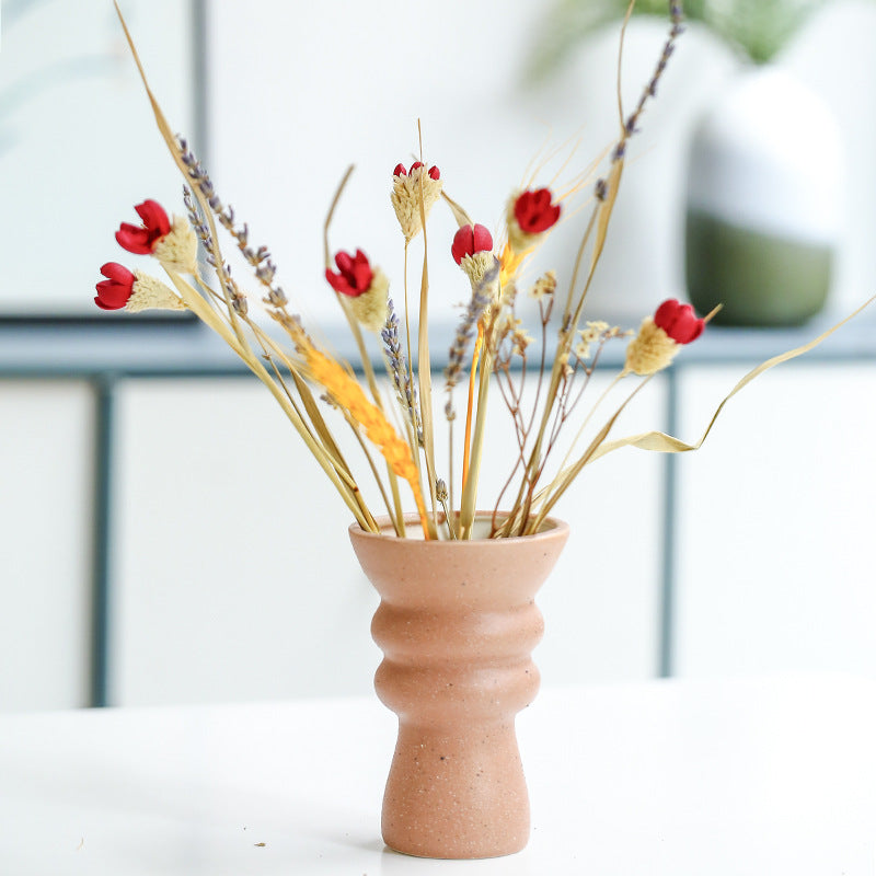 Creative Orange Glazed Vase Modern Home Decor Floral Arrangement