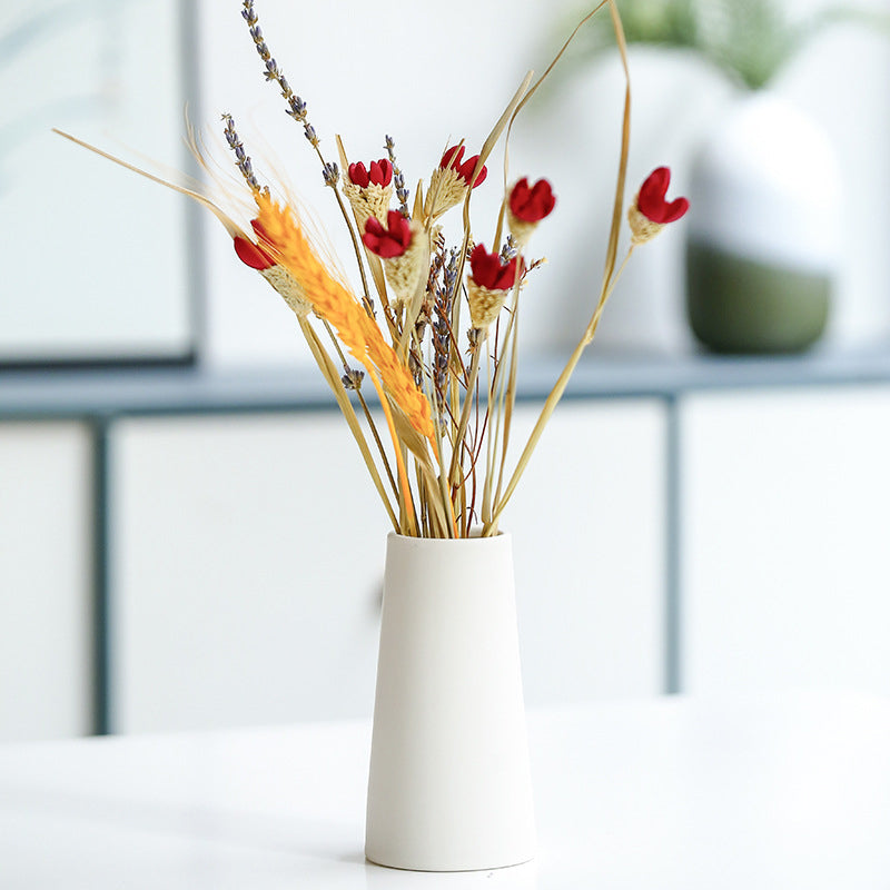 White Matt Flower Vase Modern Creative Home Office Decor