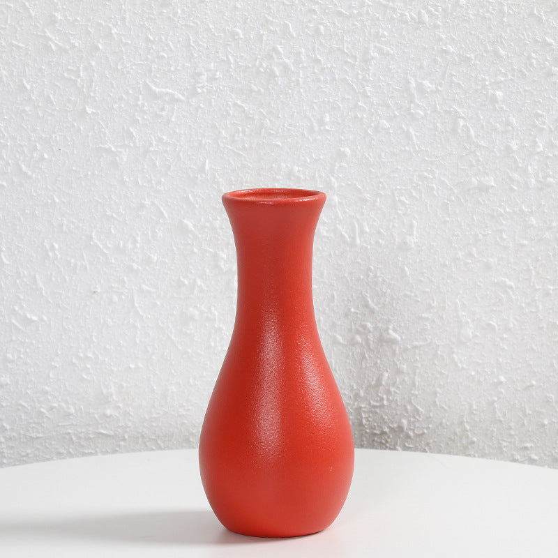 Red Creative Ceramic Vase Indoor Home Decor Floral Arrangement