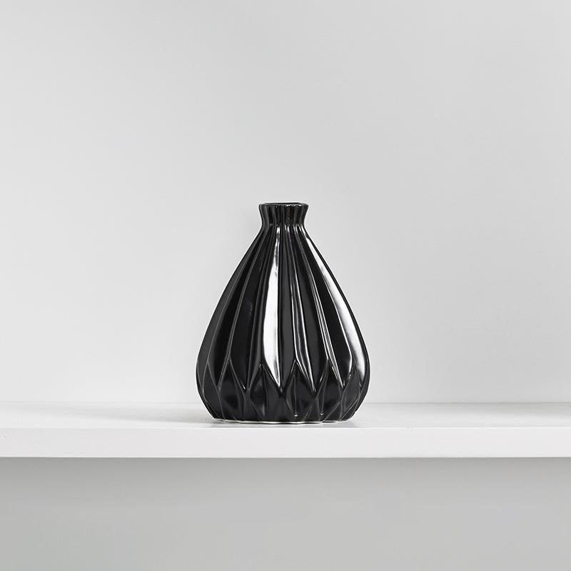 Black Conical Vase Centerpiece Home Decor Floral Arrangement