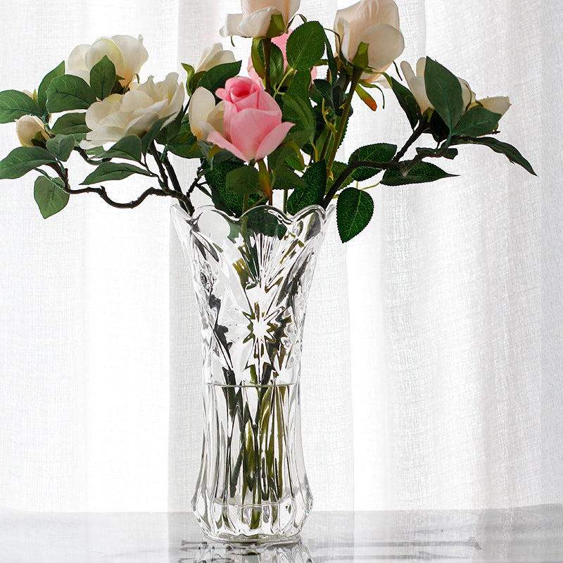 Ice Texture Glass Vase For Flowers Wedding Home Table Party Decor