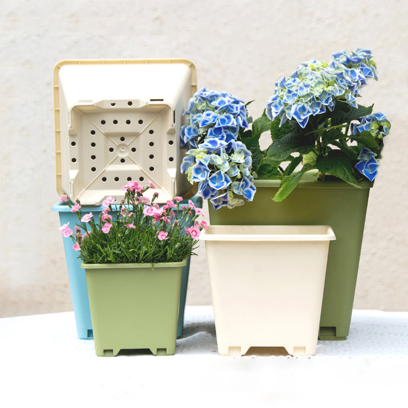 Dark Green Square Plant Pot Outdoor Garden Planter Flowers Vegetables Herbs