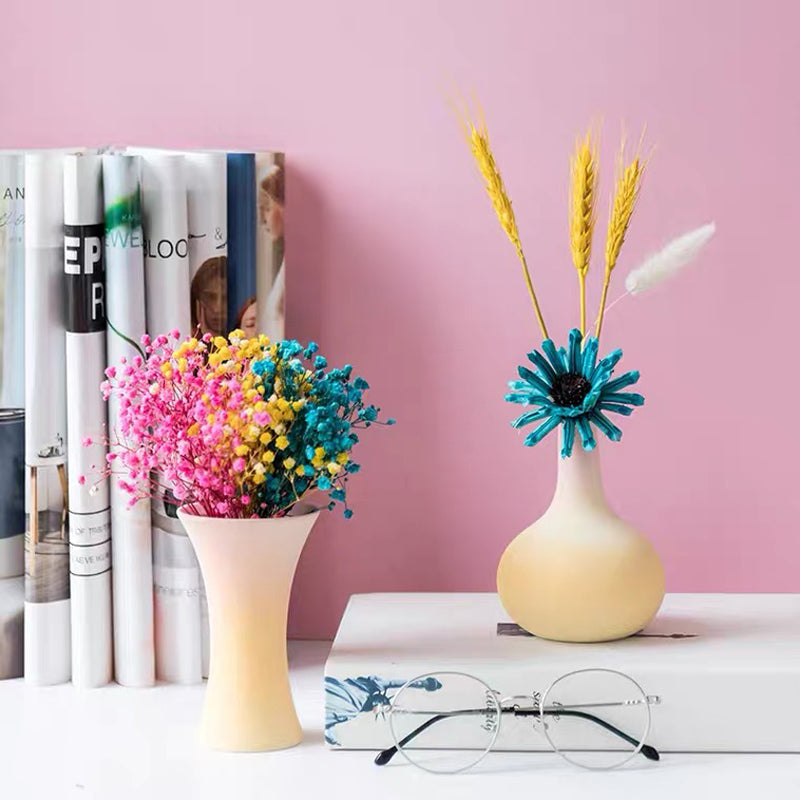 Gradient Pink Yellow Ceramic Vase Home Table Decor, Model 4