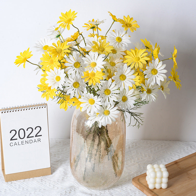 5 Heads Artificial Silk Yellow Daisy Flowers Home Table Wedding Decor