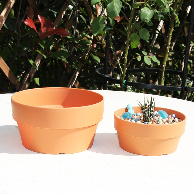 Orange Plastic Plant Pot Succulent Planter Balcony Garden Home Decor