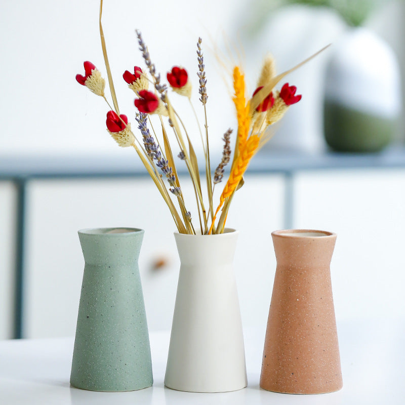 White Glazed Vase Living Room, Office, Bedroom Decor Flower Arrangement