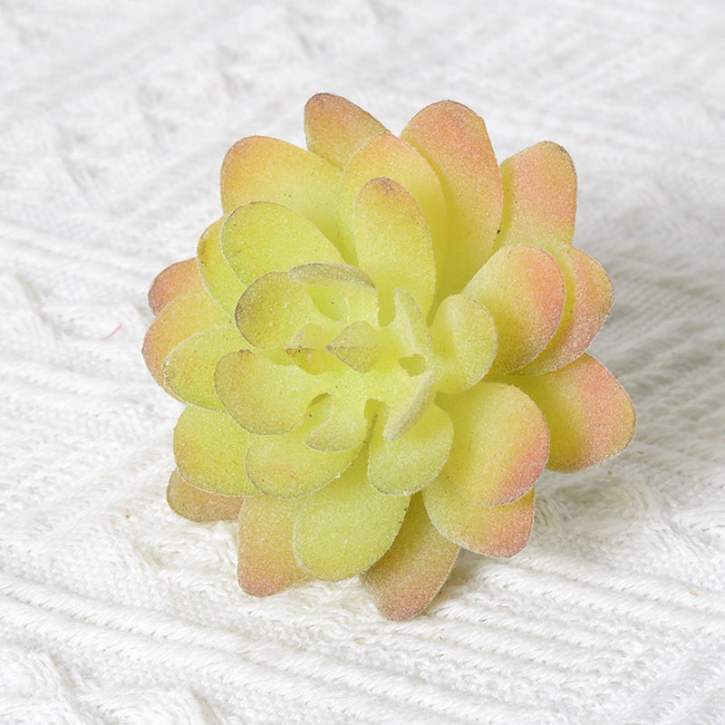 Artificial Succulents Fake Lotus Flocking Plants Realistic Home Office Decor