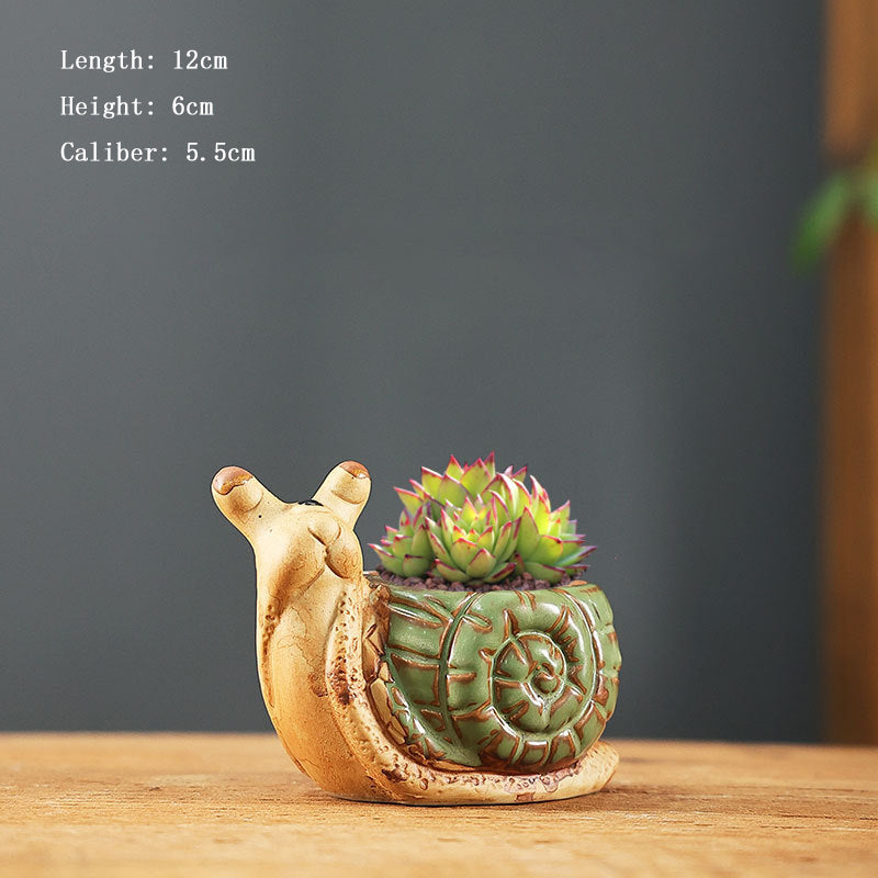 Lovely Snail Plant Pot Creative Animal Planter Home Decor