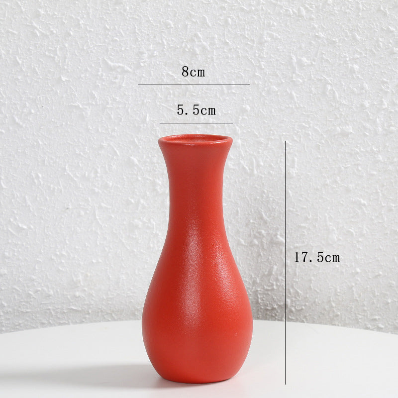 Red Creative Ceramic Vase Indoor Home Decor Floral Arrangement