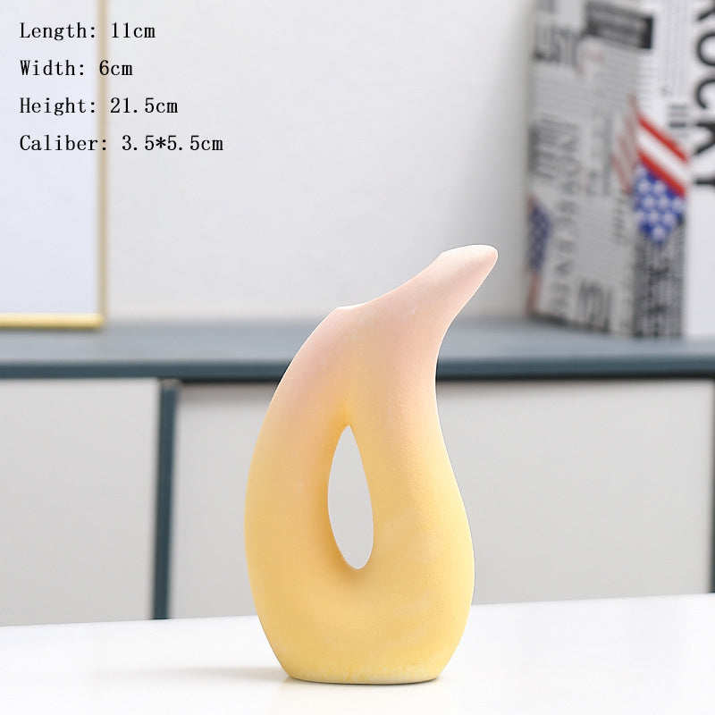 Creative Gradient Yellow Pink Vase Modern Home Decor, Model 1