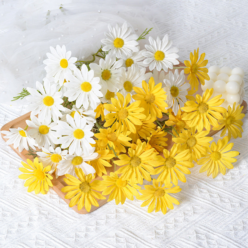 5 Heads Artificial Silk Yellow Daisy Flowers Home Table Wedding Decor