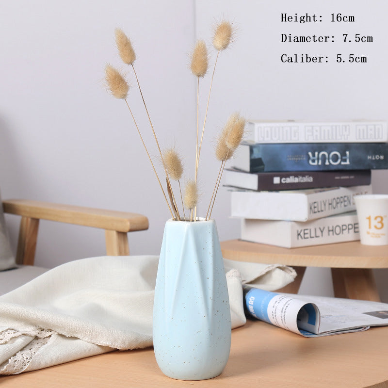 Light Blue Modern Ceramic Vase Creative Home Decor Flower Arrangement