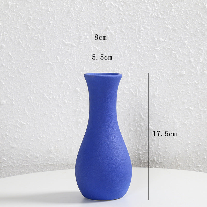 Blue Creative Ceramic Vase Indoor Home Decor Floral Arrangement