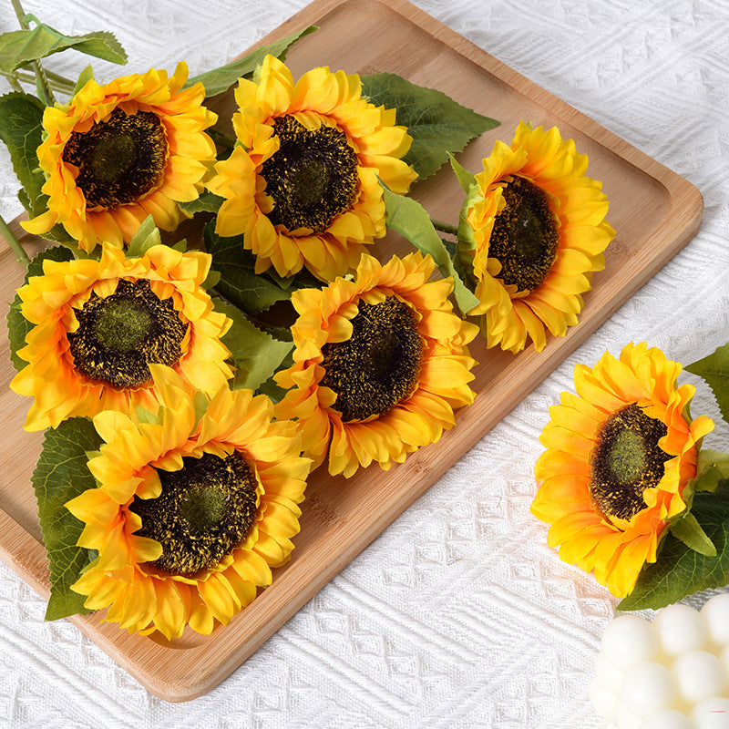 Artificial Sunflower Flowers Long Stem Silk Fake Sunflowers Floral Arrangement