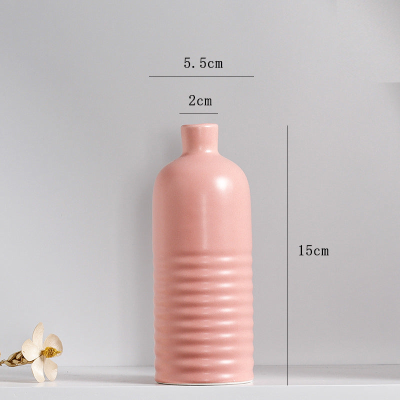 Pink Bottle Shape Vase Living Room, Kitchen, Office, Wedding Decor