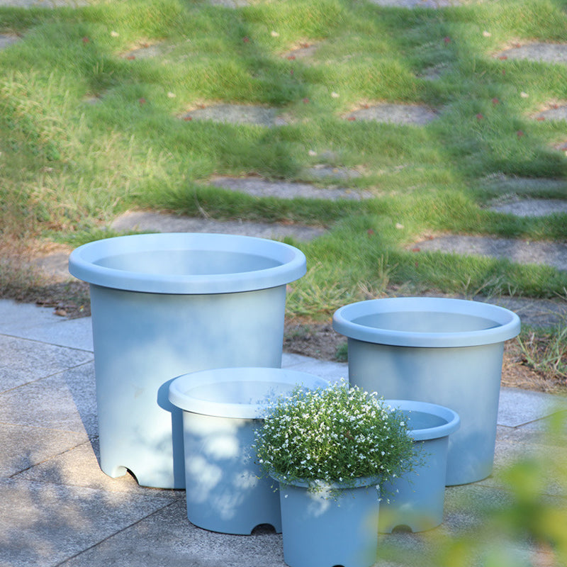 Blue Cylinder Plant Pot Home Garden Decor Flowers Vegetables Herbs