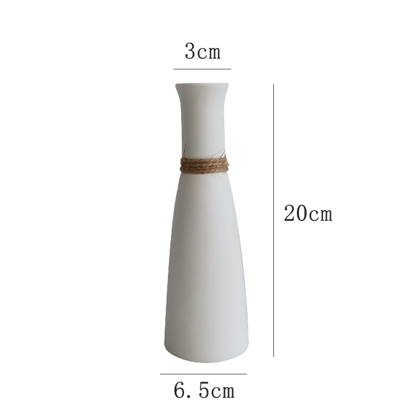 White Ceramic Vase Modern Home Decor Flower Arrangement, Model 3