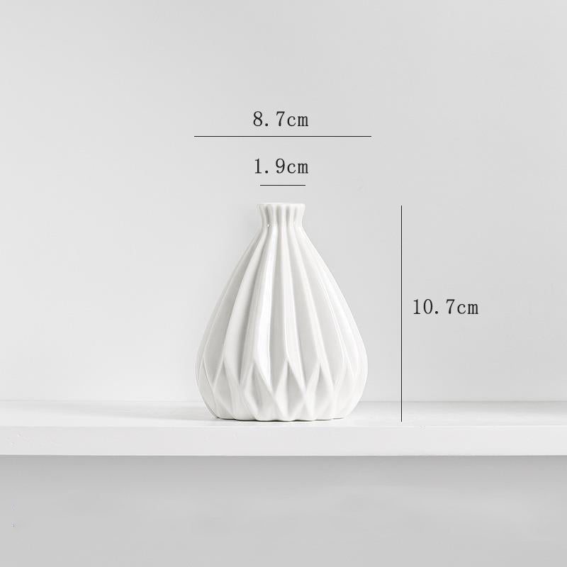 White Conical Vase Centerpiece Home Decor Floral Arrangement