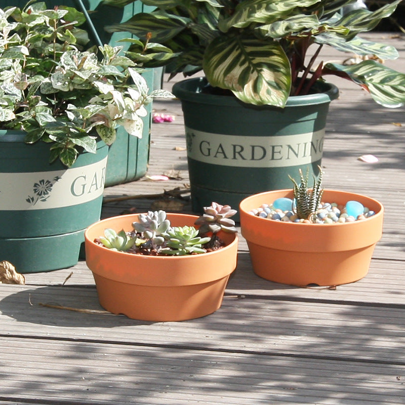 Orange Plastic Plant Pot Succulent Planter Balcony Garden Home Decor