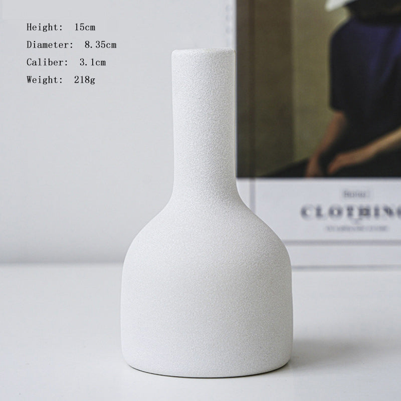 White Modern Frosted Vase Home Decor Floral Arrangement, Model 4