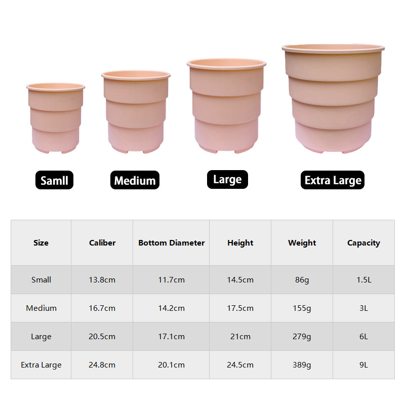 Pink PP Resin Plant Pot Modern Outdoor Planter Home Garden Decor