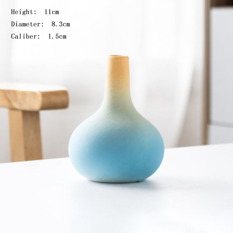 Gradient Blue Yellow Ceramic Vase Home Table Decor, Model 5