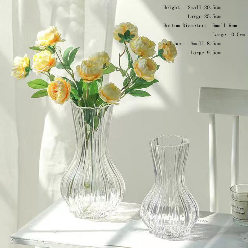 Clear Glass Bottle Vase Tabletop Centerpiece Decorative Flower Vase