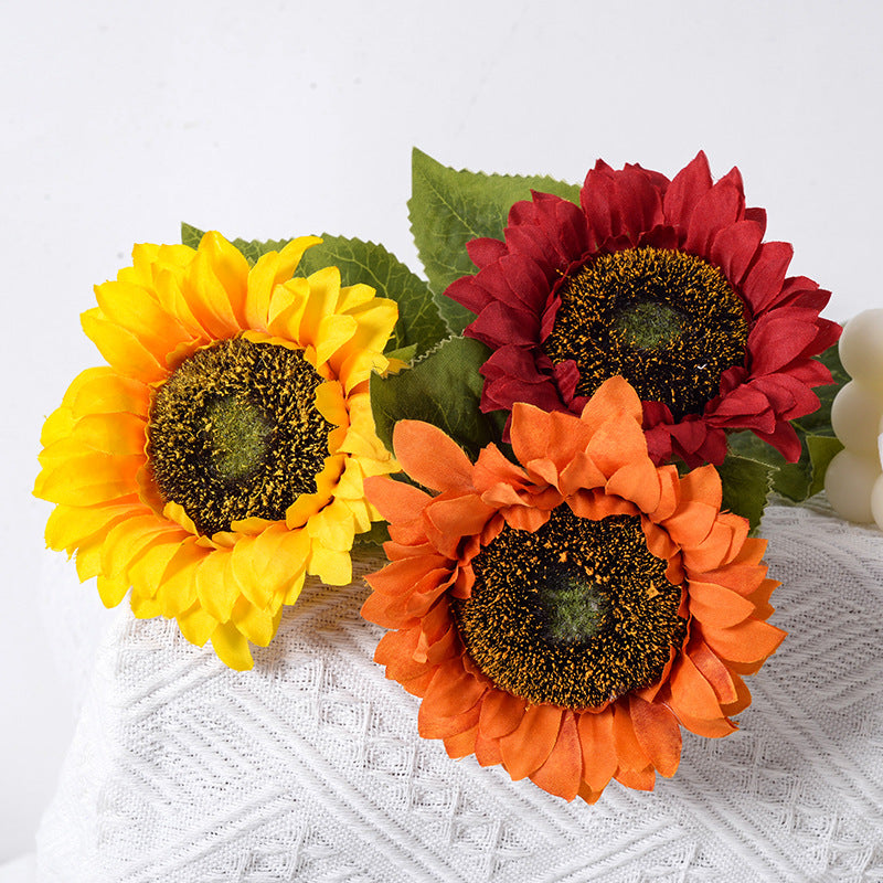 Artificial Sunflower Flowers Long Stem Silk Fake Sunflowers Floral Arrangement