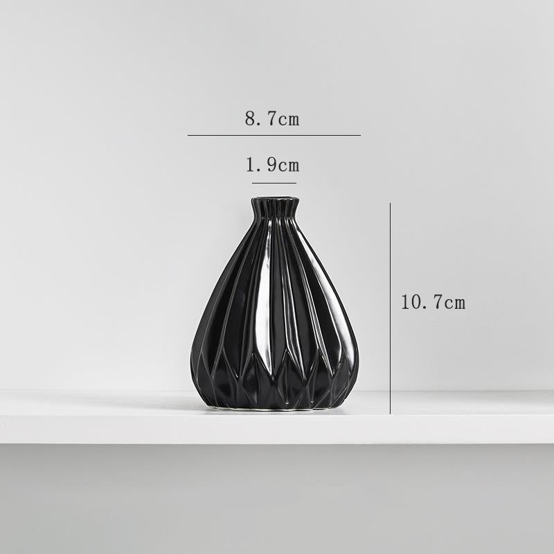 Black Conical Vase Centerpiece Home Decor Floral Arrangement