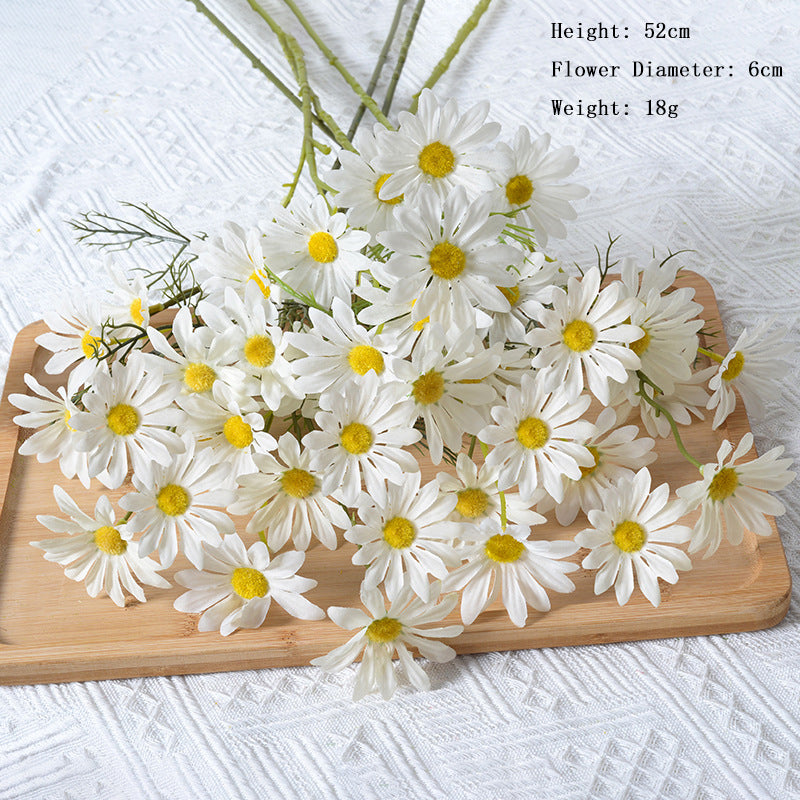 5 Heads Artificial Silk White Daisy Flowers Home Table Wedding Decor