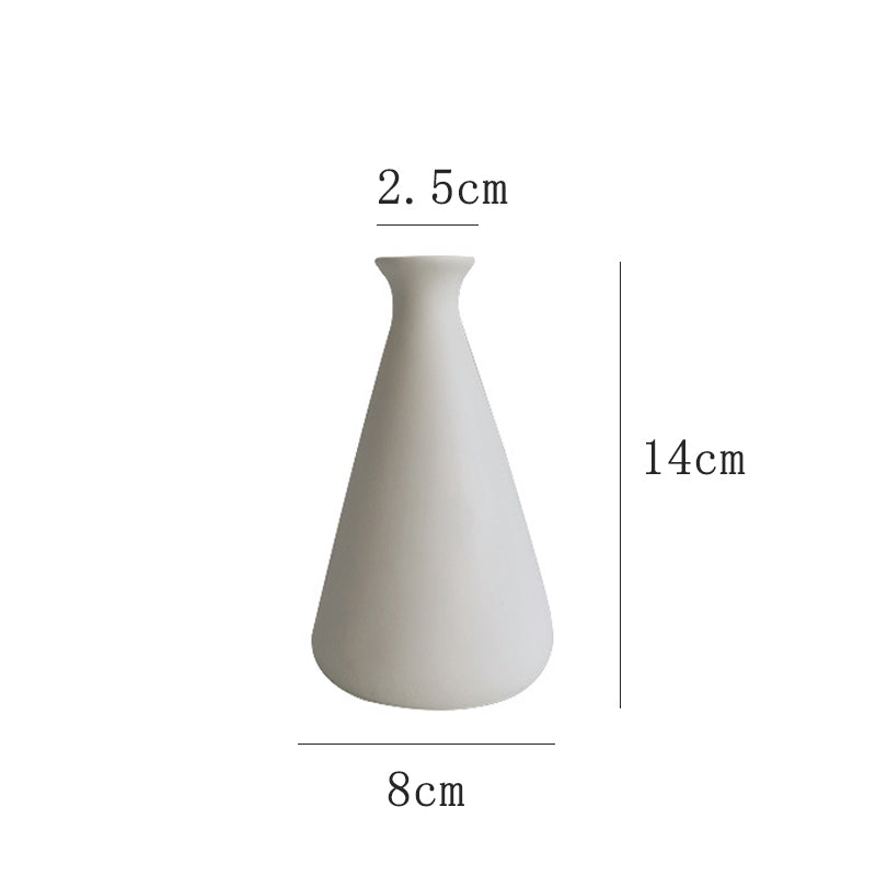 White Ceramic Vase Modern Home Decor Flower Arrangement, Model 1