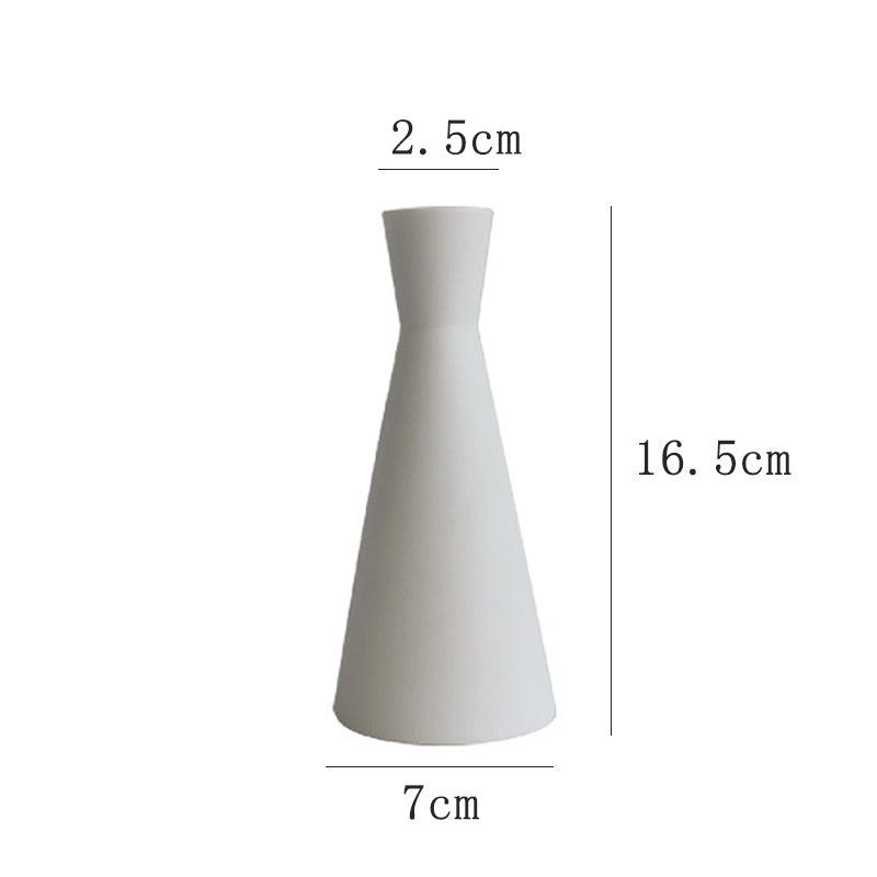 White Ceramic Vase Modern Home Decor Flower Arrangement, Model 2