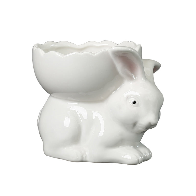 White Bunny Back Egg Plant Pot Lovely Creative Succulent Planter Home Decor