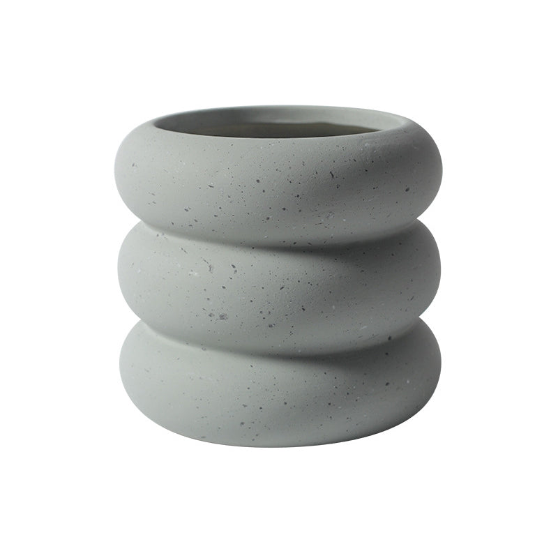 Grey Doughnut Plant Pots Indoor Flowerpots Planters