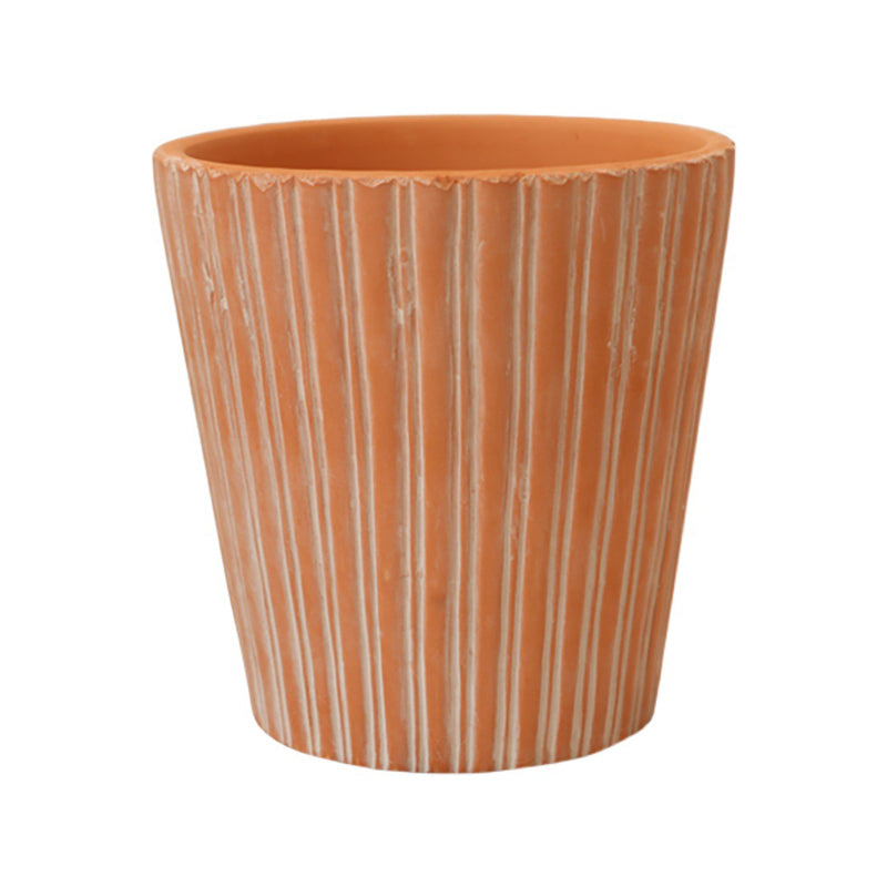 Vertical Texture Terracotta Plant Pot Flowerpot