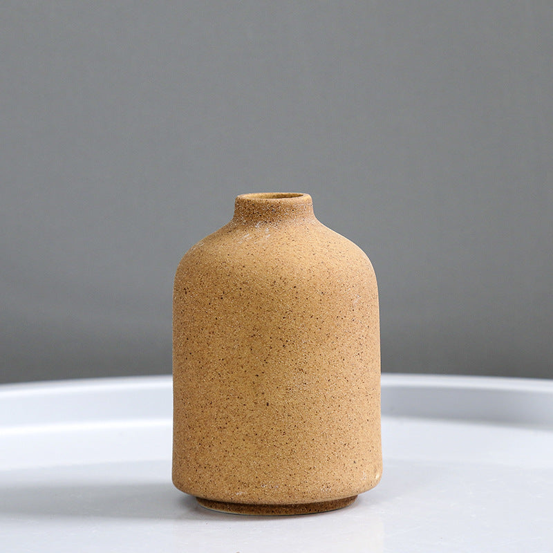 Brown Mini Ceramic Vase Modern Creative Home Decor